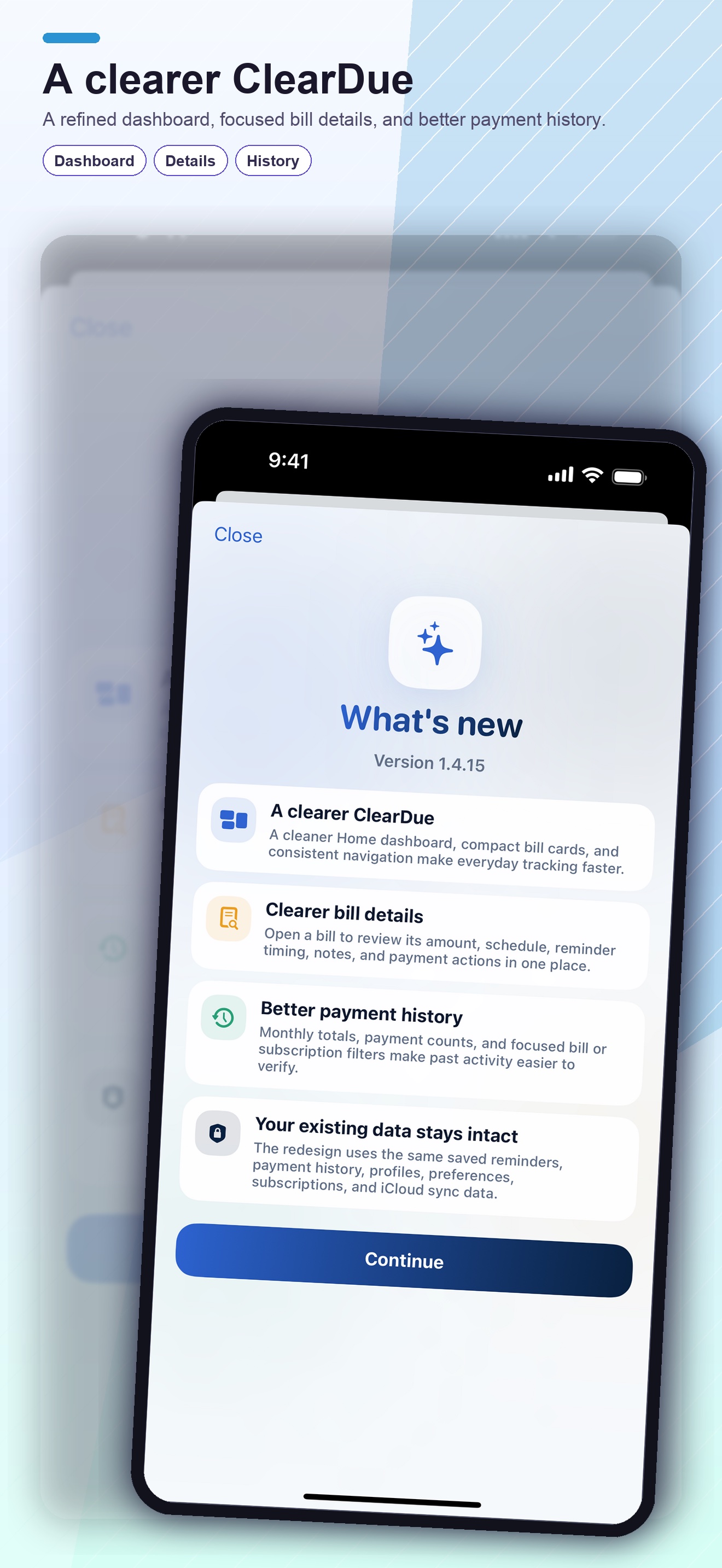 ClearDue Bill Tracker payment controls and settings