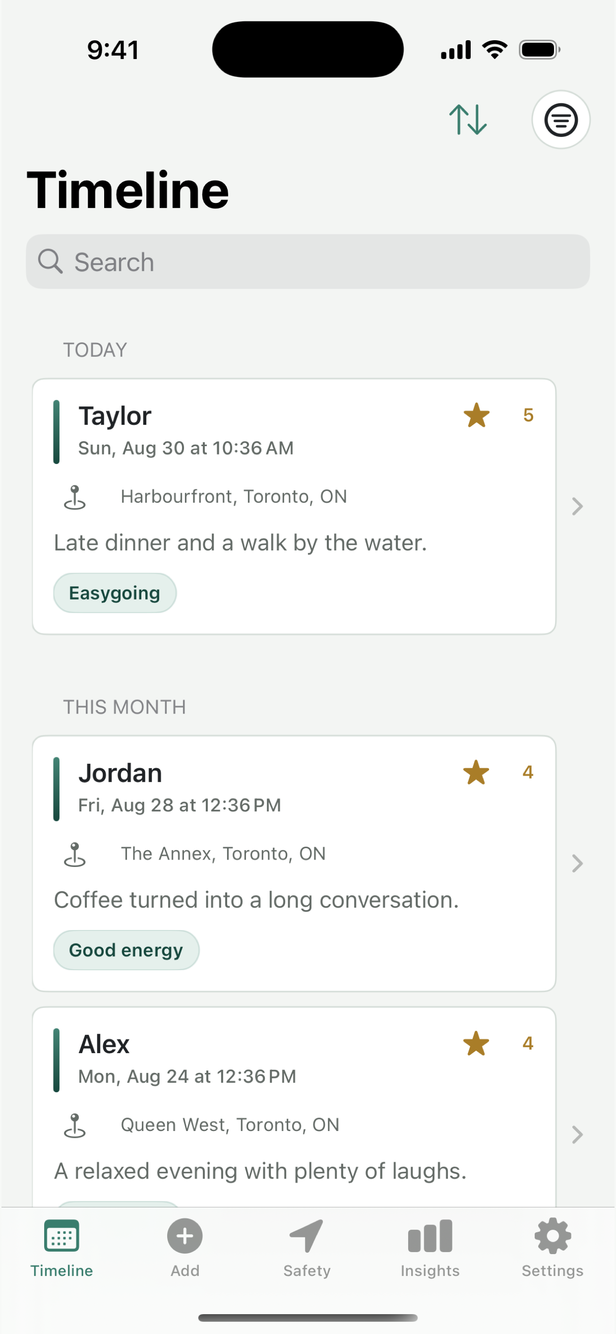 Oryna 1.0.5: Your timeline