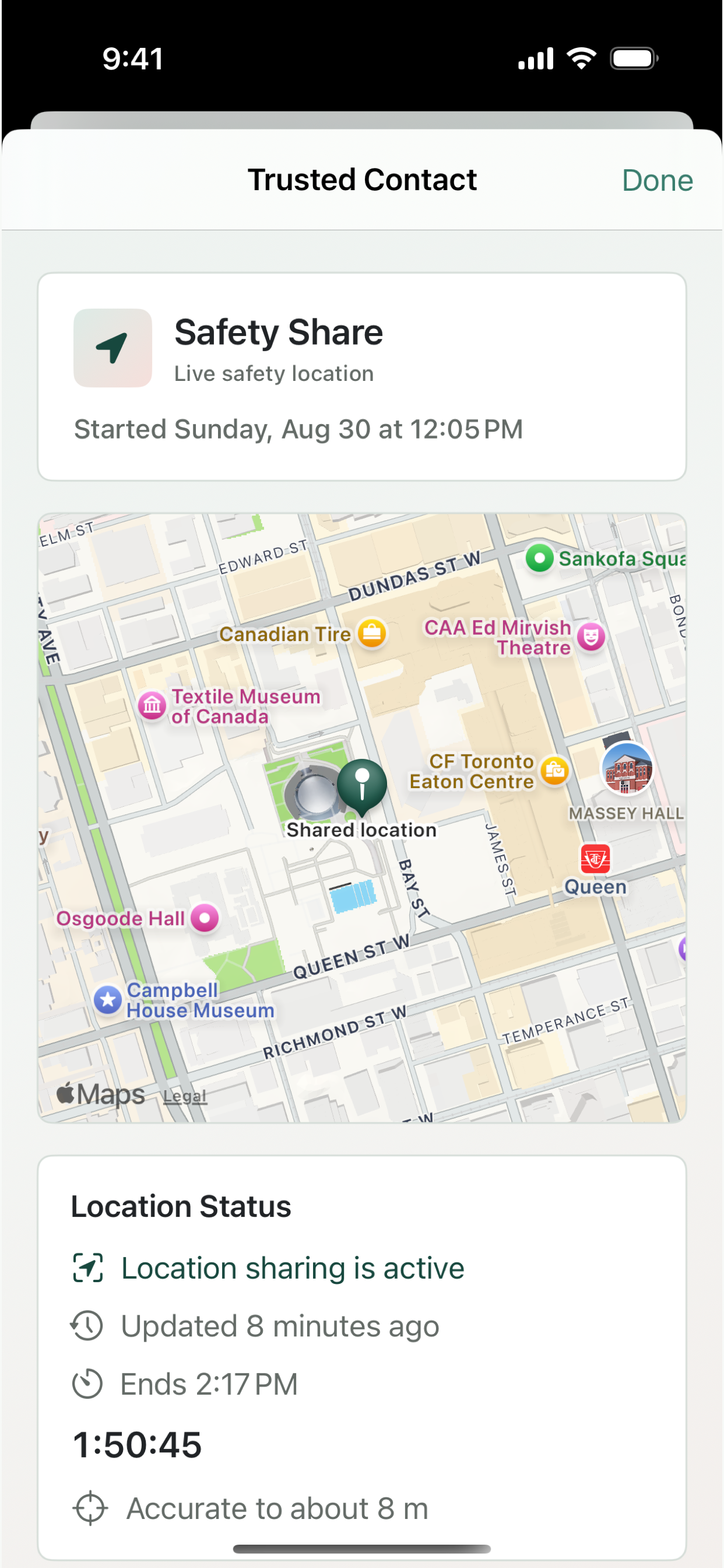 Oryna 1.0.5: Your location, for a time